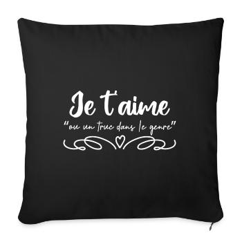 je t aime ou un truc dans le genre - Housse de coussin décorative 45 x 45 cm - noir - Devant