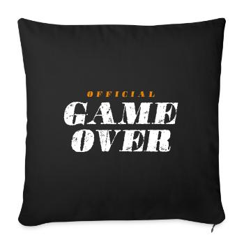 Citation Game Over - Housse de coussin décorative 45 x 45 cm - noir - Devant