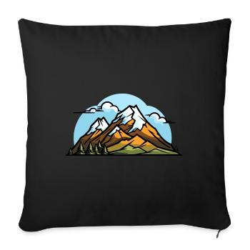 Berge Wandern Symbol - Sofakissenbezug 45 x 45 cm - Schwarz - Vorne