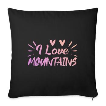I love mountains - Sofa pillowcase 17,3'' x 17,3'' (45 x 45 cm) - black - Front
