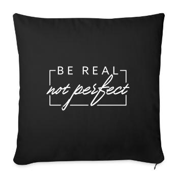 BE REAL n’est pas parfait - Housse de coussin décorative 45 x 45 cm - noir - Devant