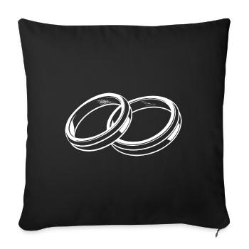 Alliances Symbole Silhouette Mariage - Housse de coussin décorative 45 x 45 cm - noir - Devant