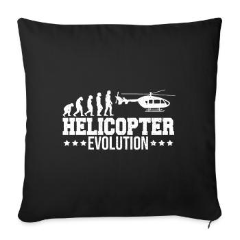 Heli Pilot Helikopter Evolution - Sofakissenbezug 45 x 45 cm - Schwarz - Vorne