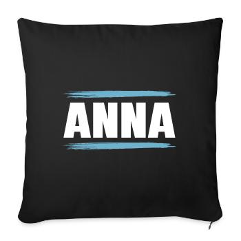 Anna - Sofakissenbezug 45 x 45 cm - Schwarz - Vorne