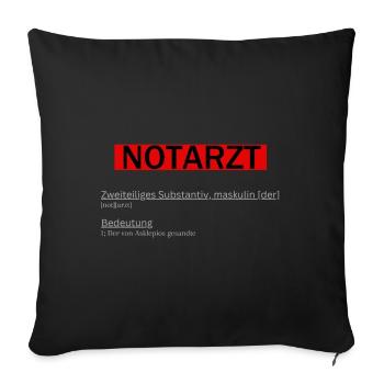 Notarzt rot - Sofakissenbezug 45 x 45 cm - Schwarz - Vorne