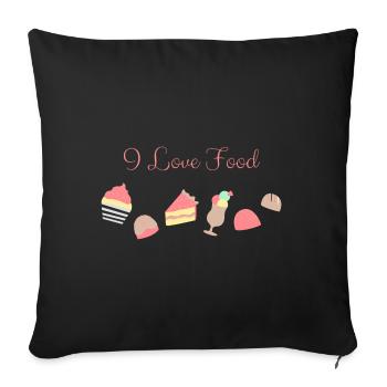 J'aime la nourriture en anglais - Housse de coussin décorative 45 x 45 cm - noir - Devant