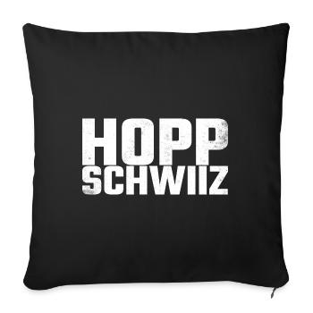 Hopp Schwiiz Switzerland Vintage Schweizer Schweiz - Sofakissenbezug 45 x 45 cm - Schwarz - Vorne