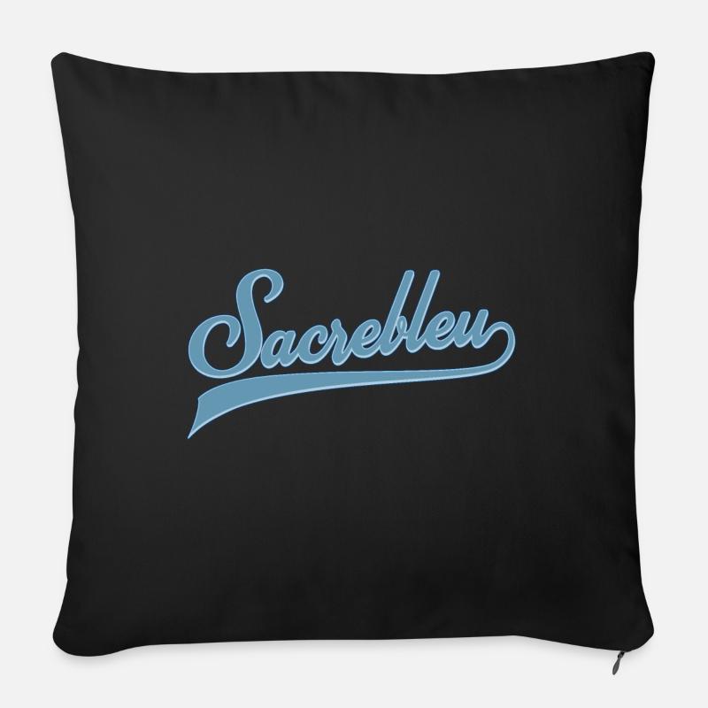 Sacrebleu citation - Housse de coussin décorative 45 x 45 cm - noir