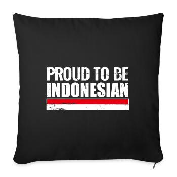 Fier d’être indonésien Indonésie Indonésien - Housse de coussin décorative 45 x 45 cm - noir - Devant