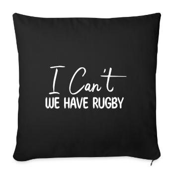 Rugby Sort Sport Rugby Football Trainer fan rugby! - Housse de coussin décorative 45 x 45 cm - noir - Devant