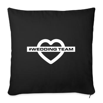Wedding Team Heart - Sofa pillowcase 17,3'' x 17,3'' (45 x 45 cm) - black - Front