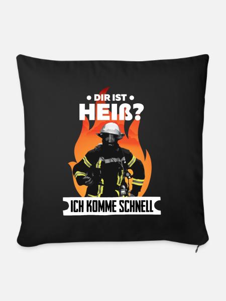 You Hot Firefighters Hommes Femmes Cadeau Tuyau - Housse de coussin décorative 45 x 45 cm - noir