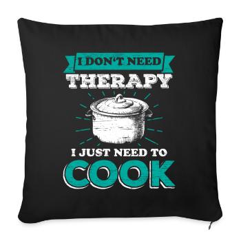 Cook cooking - Sofa pillowcase 17,3'' x 17,3'' (45 x 45 cm) - black - Front