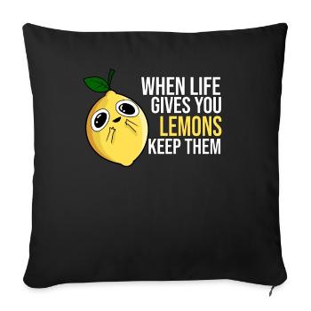 Citron disant - Housse de coussin décorative 45 x 45 cm - noir - Devant