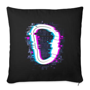 Chemise rétro d'escalade de nerd d'escalade - Housse de coussin décorative 45 x 45 cm - noir - Devant