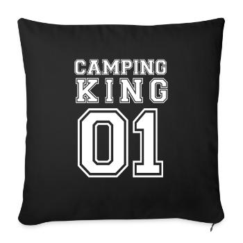Camping King 01 - Sofa pillowcase 17,3'' x 17,3'' (45 x 45 cm) - black - Front