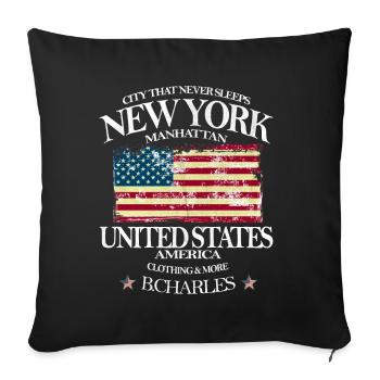 new York - Sofa pillowcase 17,3'' x 17,3'' (45 x 45 cm) - black - Front