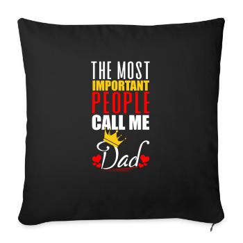Father's Day Gift - Father's Day Saying - Father's Day - Sofa pillowcase 17,3'' x 17,3'' (45 x 45 cm) - black - Front