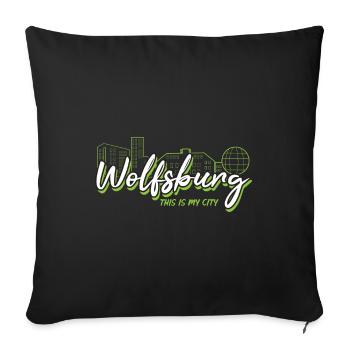Wolfsburg - My City - - Home - Sofa pillowcase 17,3'' x 17,3'' (45 x 45 cm) - black - Front