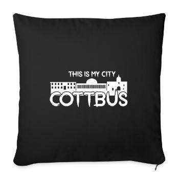 Cottbus - My City - - Home - Sofa pillowcase 17,3'' x 17,3'' (45 x 45 cm) - black - Front