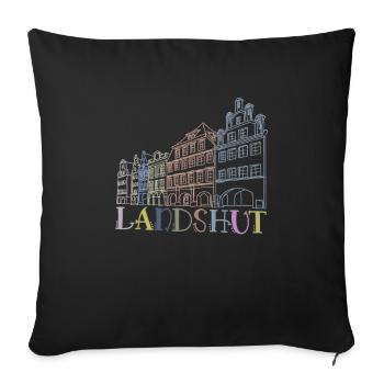 landshut - Ma ville - - Accueil - Housse de coussin décorative 45 x 45 cm - noir - Devant