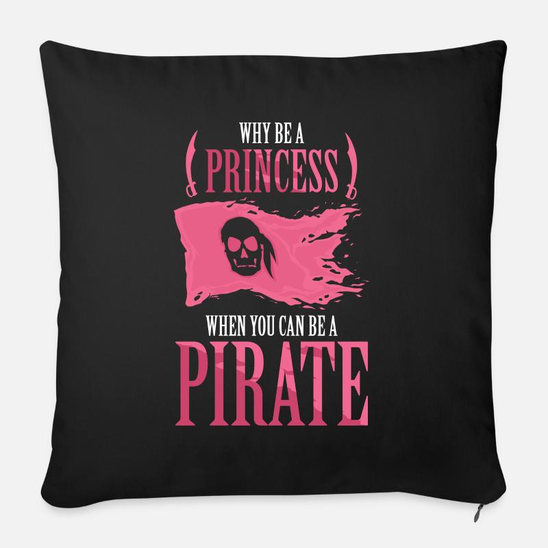 C'est une dame pirate drôle - Housse de coussin décorative 45 x 45 cm - noir