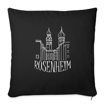 rosenheim - My City - City Breaks - Road Trip - Sofa pillowcase 17,3'' x 17,3'' (45 x 45 cm) - black - Front