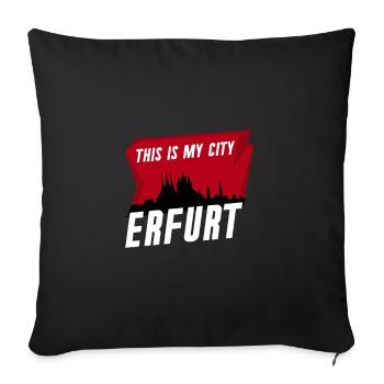 Erfurt - My City - City Breaks - Road Trip - Sofa pillowcase 17,3'' x 17,3'' (45 x 45 cm) - black - Front
