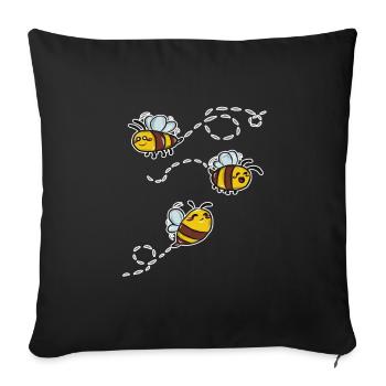 chemise enfant noire avec motif abeille drôle - Housse de coussin décorative 45 x 45 cm - noir - Devant
