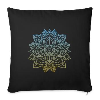 Mandala Rosette motif circulaire cadeau - Housse de coussin décorative 45 x 45 cm - noir - Devant