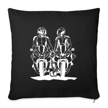 Motorbike bike motor scooter fire chair machine racing - Sofa pillowcase 17,3'' x 17,3'' (45 x 45 cm) - black - Front