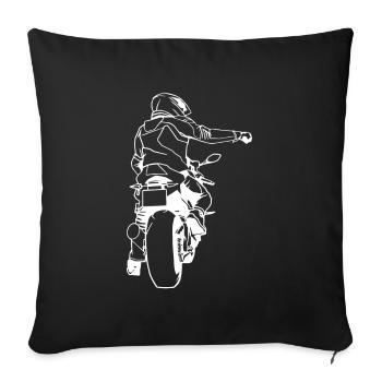 Motorbike bike motor scooter fire chair machine racing - Sofa pillowcase 17,3'' x 17,3'' (45 x 45 cm) - black - Front