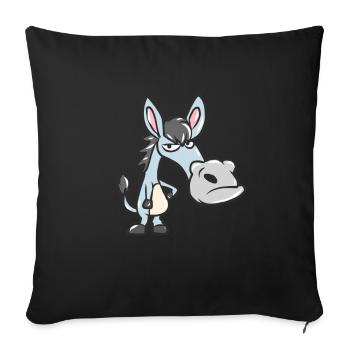 Cute donkey kids cartoon donkey mule draft animal mule - Sofa pillowcase 17,3'' x 17,3'' (45 x 45 cm) - black - Front