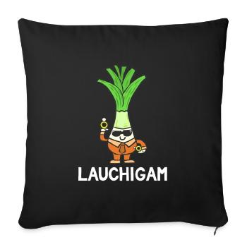 Lauch Junggesellenabschied JGA Trauung Hochzeit - Sofakissenbezug 45 x 45 cm - Schwarz - Vorne