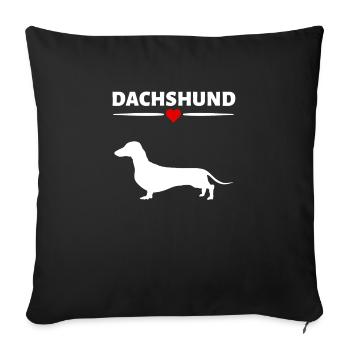 Dachshund - Sofakissenbezug 45 x 45 cm - Schwarz - Vorne