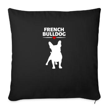 français bouledogue - Housse de coussin décorative 45 x 45 cm - noir - Devant