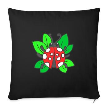 Ladybug Adoniskäfer cockchafer lucky ladybug luck - Sofa pillowcase 17,3'' x 17,3'' (45 x 45 cm) - black - Front