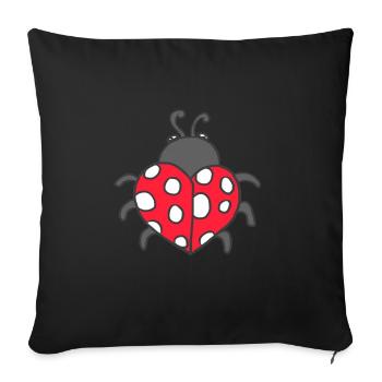 Ladybug Adoniskäfer cockchafer lucky ladybug luck - Sofa pillowcase 17,3'' x 17,3'' (45 x 45 cm) - black - Front