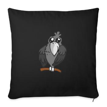Corbeau oiseau corbeau choucas geai capuche corbeau mignon - Housse de coussin décorative 45 x 45 cm - noir - Devant