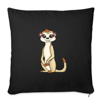 meerkat - Sofa pillowcase 17,3'' x 17,3'' (45 x 45 cm) - black - Front