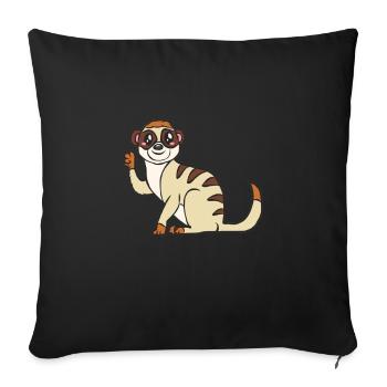 meerkat - Sofa pillowcase 17,3'' x 17,3'' (45 x 45 cm) - black - Front