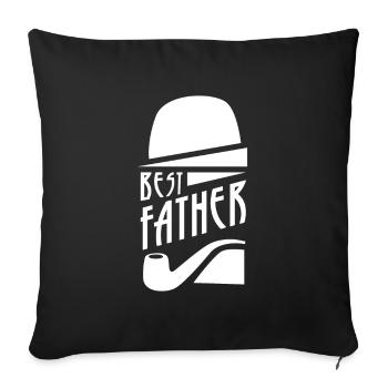 Fête des Pères, Cadeau de la Fête des Pères - Papa fier - Housse de coussin décorative 45 x 45 cm - noir - Devant