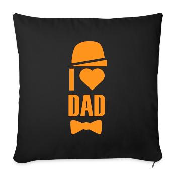 Fête des Pères, Cadeau de la Fête des Pères - Papa fier - Housse de coussin décorative 45 x 45 cm - noir - Devant