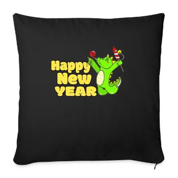 NEW YEAR’S EVE - Sofa pillowcase 17,3'' x 17,3'' (45 x 45 cm) - black - Front