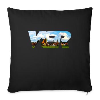 VERDEN, la ville équestre sur le panorama de la ville d'Aller - Housse de coussin décorative 45 x 45 cm - noir - Devant