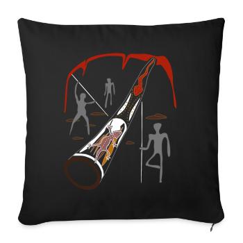 Didgeridoo Didjeridu Instrument - Sofakissenbezug 45 x 45 cm - Schwarz - Vorne
