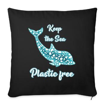 Environmental Protection Shirt Activist Plastic Free Recycling - Sofa pillowcase 17,3'' x 17,3'' (45 x 45 cm) - black - Front