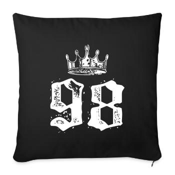 98 Couronne numérique - Housse de coussin décorative 45 x 45 cm - noir - Devant