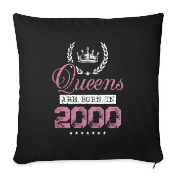 Queens born in 2000 - Sofa pillowcase 17,3'' x 17,3'' (45 x 45 cm) - black - Front