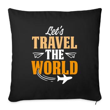 tour du monde - Housse de coussin décorative 45 x 45 cm - noir - Devant